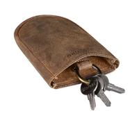 STILORD 'Monty' Key Case Leather with Key Ring and Key Fob Vintage Key Pouch Large for Women and Men Holder in Genuine Leather, Colour:Middle Brown