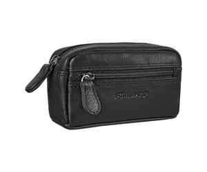 STILORD "Neal" Genuine Leather Key Holder with RFID Protection - Mini Coin Purse, Small Card Holder and Key Ring Colour:Black