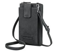 STILORD 'Nelly' Crossbody Phone Bag for Women Leather Shoulder Bag Small Case for Smartphone and Purse Cross-Over Bag XS Genuine Vintage Leather, Colour:carbon - grey