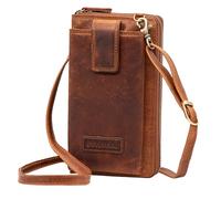 STILORD 'Nelly' Crossbody Phone Bag for Women Leather Shoulder Bag Small Case for Smartphone and Purse Cross-Over Bag XS Genuine Vintage Leather, Colour:sesto - cognac