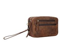 STILORD 'Nero' Wrist Bag for Men Leather Hand Pouch with Strap Vintage Handbag for Tablet 8.4 inches for Travel Festival in Genuine Leather, Colour:Sepia - Brown