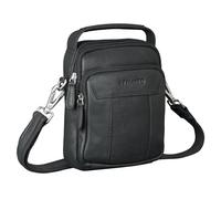 STILORD "Nomad Men's Leather Crossbody Bag Small Shoulder Satchel Genuine Leather Messenger Vintage Man Bag with Belt Loop Carry Handle Travel Daily Use Colour:black