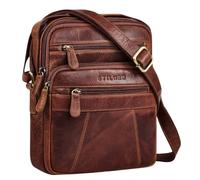 STILORD "Omar" Real Leather Shoulder Bag Mens Small Messenger Bag for 8.4 Inch Tablet Genuine Leather Cross-Body Bags with Adjustable Strap Travel Business Casual Daily Colour:Kara - Cognac