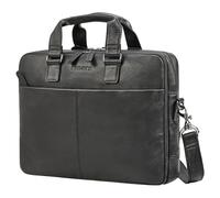 STILORD "Oslo" Leather Laptop Bag for Men - Double 15.6, 17, 18 Inch Laptop Compartment - Genuine Leather Briefcase - Mens Work Bags with Shoulder Strap - Office Bags for Men Colour:Black