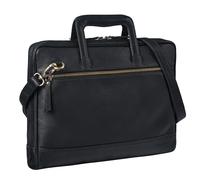STILORD "Pierce Leather Laptop Bag with Handle A4 Portfolio Vintage Messenger Bag for 13.3" MacBooks Business Bag Laptop Satchel Briefcase Genuine Leather Colour:black