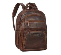 STILORD "Pierre" Leather Business Backpack Ladies and Men Work Backpack Large Laptop Backpack 15.6 Inch Hand Luggage Backpack Laptop Rucksack Colour:Florida - Brown