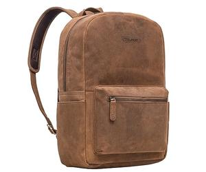 STILORD "Quincy" Backpack with Laptop Compartment Leather Men's Ladies Work Backpack Large School Backpack Uni Backpack Vintage Colour:tan - Dark Brown