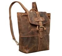 STILORD 'Ranger' Vintage Backpack Leather 13,3 inch Laptop Backpack for MacBook Robust and Elegant Retro Backpack Daypack Genuine Leather, Colour:Middle Brown