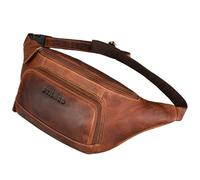 STILORD 'Raven' Genuine Leather Fanny Pack for Women Sling Chest Bag for Men - Elegant Cross Body Sling Bag with Adjustable Belt - Ideal as Festival Bag & Stylish Bumbag, Colour:Prestige - Brown