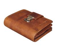 STILORD 'Reese' Elegant Leather RFID Wallet Men Ladies Zip Purse Vertical Zip up Aallet Anti Theft Genuine Leather Purse - Stylish Gift for Men and Woman with Gift Box, Colour:Kara - Cognac