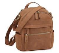 STILORD 'Regina' 2-in-1 Leather Backpack Handbags for Women Small Convertible Backpack Ladies Modern Rucksack Bag real Leather Shoulder Bag Daypack Anti Theft Backpack, Colour:tan - dark brown