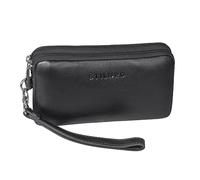 STILORD 'Richie' Mens Handbag Leather Small Stylish Wrist Bags for Money Travel Wallet Organiser Vintage Clutch Bag Made from Genuine Leather, Colour:Black