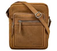 STILORD "Ringo" Leather Shoulder Bag Men's Vintage Crossbody Bag Retro with Many compartments Genuine Leather Bag Colour:tan - Dark Brown