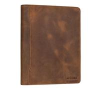 STILORD 'Roland' Leather Conference Folder A5 | Organized Elegance for Business Professionals | Document Organiser Portfolio Folder A5 Leather Document Bag, Colour:Sepia - Brown