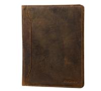 STILORD 'Scott' Vintage Leather Document Folder | 12.2 Inch Writing Portfolio | Premium A4 Leather Conference Folder Briefcase with Zipper for Business and Office, Colour:Middle Brown