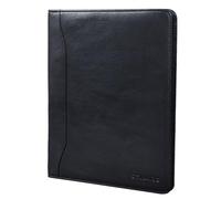 STILORD 'Scott' Vintage Leather Document Folder | 12.2 Inch Writing Portfolio | Premium A4 Leather Conference Folder Briefcase with Zipper for Business and Office, Colour:Black