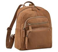 STILORD "Smilla Ladies Small Leather Backpack Womens Genuine Leather Rucksack Bag Women Vintage Daypack With Lots Of Compartments For Everyday Travel Work 13 Inch Tablet Colour:tan - dark brown
