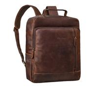 STILORD "Soline Vintage Leather Backpack Womens Laptop Backpack 15.6-16 Inch Real Leather Rucksack with Lots of Compartments & Tablet Compartment 13 Inch ideal for Work Colour:cognac dark brown