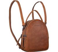 STILORD 'Stacy' Small Backpack Handbag Leather Daypack for Women Mini Backpack Vintage Handbag for Walking Shopping XS Rucksack Bag Genuine Leather, Colour:Toretto - Darkbrown