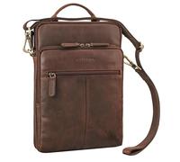 STILORD 'Stellan' Slim Laptop Bag Leather 13,3-14 Inch Shoulder Bag Men and Women Shoulder Bag Business Bag Retro Notebook Bag Vintage Bag, Colour:zamora - brown
