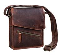 STILORD "Steve" Mens Leather Messenger Bag Brown Small Shoulder Bag for Men Vintage Cross Body Bag for 8 inch Tablets Satchel Genuine Leather Colour:Zamora - Brown