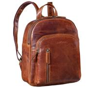STILORD 'Summer' Small Vintage Backpack for Women Leather Daypack Vintage City Handbag Rucksack Mini Shoulder Bag for Going Out Shopping Pack S Genuine Leather, Colour:Kara - Cognac