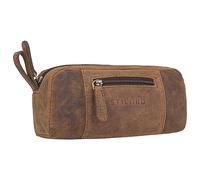 STILORD 'Ted' Leather Pouch Small Vintage Aesthetic Pencil Case Soft Glasses Case Make Up Bag Coin Purse Key Wallet Travel Accessory in Genuine Leather, Colour:Colorado - Brown