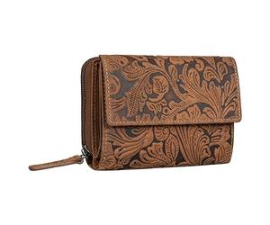 STILORD "Thea Women's Purse Leather RFID Wallet Large Vintage with NFC Protection Genuine Leather Wallets with Zipper in Gift Box Colour:Salerno - Brown Floral
