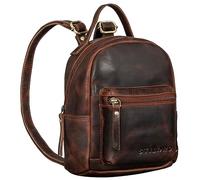 STILORD 'Tiny' Small Backpack Women Leather Mini Backpack Ladies City Backpack for Girls Vintage Daypack Mini Bag Genuine Leather, Colour:Porto - Cognac