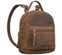 STILORD "Tiny" Small Backpack Women Leather Mini Backpack Ladies City Backpack for Girls Vintage Daypack Mini Bag Genuine Leather Colour:Montero - Brown