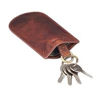 STILORD 'Toby' Leather Key Holder Pouch Vintage Key Case Wallet for Men Women Slim Leather Purse Vintage Organiser Coin Pouch for Handbags Pocket, Colour:Prestige - Brown