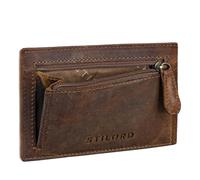 STILORD 'Trevor' Credit-Card Holder Leather RFID Protector Mini Wallet for Men and Women in Black Gift Box, Colour:Middle Brown