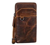 STILORD 'Tyrell' Chest Bag Men Leather Shoulder Bag with Belt Loop Mobile Phone Bag Bumbag Crossbody Neck Bag Vintage Travel Belt Bag Mens Chest Pouch, Colour:luino - Brown