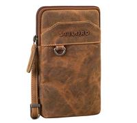 STILORD 'Tyrell' Chest Bag Men Leather Shoulder Bag with Belt Loop Mobile Phone Bag Bumbag Crossbody Neck Bag Vintage Travel Belt Bag Mens Chest Pouch, Colour:Bergamo - Brown