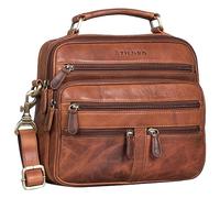 STILORD "Veland" Vintage Messenger Bag for Men Genuine Leather Men Business Bag Small Camera Bag Leather Shoulder Bag Men Colour:Kara - Cognac