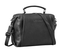 STILORD 'Vera' Vintage Leather Shoulder Bag Ladies Handbag Small Genuine Leather Bag Retro Ladies Handbags Antique Shoulder Bag Genuine Leather, Colour:obsidian black