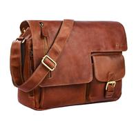 STILORD Vintage Messenger Bag Leather Mika 14 Liters, Colour:Cognac-Brown