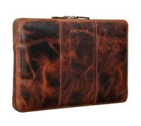 STILORD 'Wilson' Leather Laptop Sleeve 13.3 Inch for MacBook Vintage Case Cover Organizer for 13 and 14 inch Tablet iPads Notebook A4 in Genuine Leather, Colour:Kara - Cognac