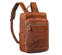 STILORD 'Yuki' Leather Backpack Men Business Vintage Backpacks for 13,3 inch MacBook Laptop Bag Modern Daypack for Work Office Genuine Leather, Colour:kara - cognac