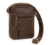 STILORD "Zelus" Men's Leather Shoulder Bag Small - Ideal for Everyday Use or Travelling - Men's Shoulder Bag with 8 Inch Tablet Compartment Genuine Leather Messenger Bag Colour:Zamora - Brown