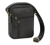 STILORD "Zelus" Men's Leather Shoulder Bag Small - Ideal for Everyday Use or Travelling - Men's Shoulder Bag with 8 Inch Tablet Compartment Genuine Leather Messenger Bag Colour:Black