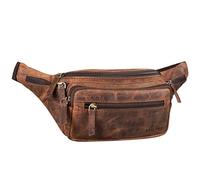 STILORD 'Zion' Vintage Pouch Bag Genuine Leather | Waist Belt Bag Fanny Pack or Cross-Body for Men and Women | Fits 7 Inch Mobiles | Travel & Festival Bag, Colour:Sepia - Brown