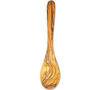 Stilux Olive Wood Cooking Spoon, Round Head and Flat Handle, 30 cm Long, Wooden Spoon, Mixing Spoon, Wooden Spoon, Practical, Sustainable and Hygienic