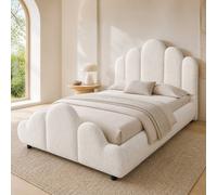 STILVORA 3FT Single Bou ed Frame with Cloud Footboard in Cream STILVORA Cream Single