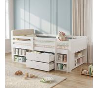 STILVORA 3ft Single Children's Storage Bed in White STILVORA White Single