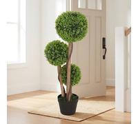 STILVORA Artificial Boxwood Trees Set of 2 in Pot in Green STILVORA Green