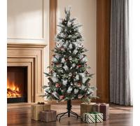 STILVORA Artificial Christmas Tree 150 cm with Berries & Cones in Green STILVORA Green