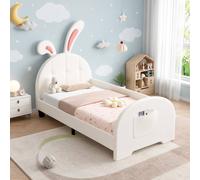 STILVORA Bed Frame 3ft Single with storage rabbit design in White | Size: Junior STILVORA White Junior
