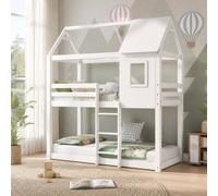 STILVORA Bed Frame 3ft Single with wooden structure White | Size: Junior STILVORA White Junior