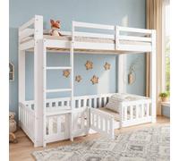 STILVORA Bed Frame 3ft Single with wooden structure White | Size: Junior STILVORA White Junior